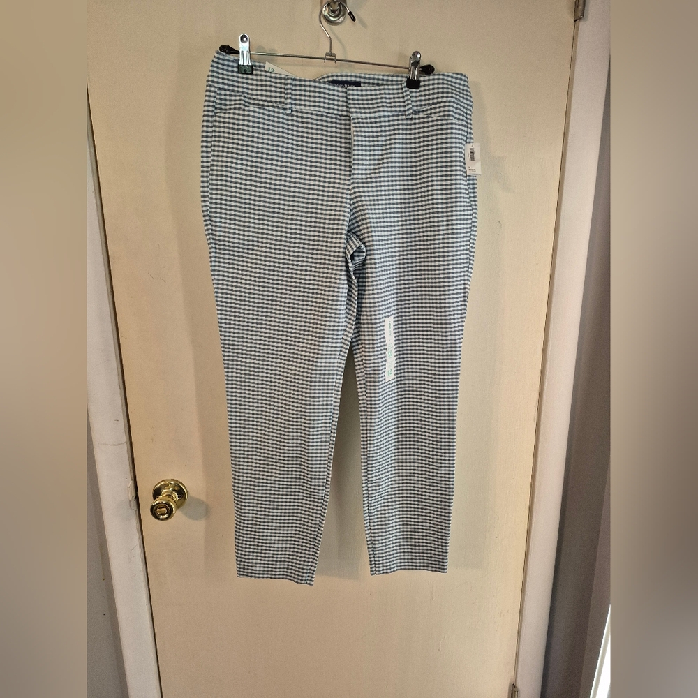 Old Navy Blue And Green Gingham Pixie Pants - Size 12